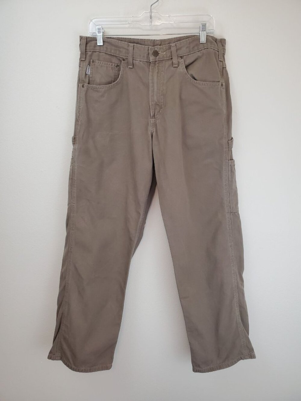Carhartt Men's Loose Fit Canvas Carpenter Pants in Mushroom